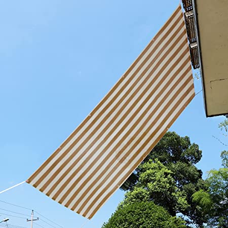 SIGOODS オーニング シェード バルコニー ベランダ 安心な日本製 ガーデン 庭 日除け シェード 目隠し シート プライバシー UVカット 簡単設置 ハトメ 固定ロープ 付属 180×180cm