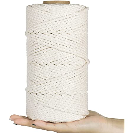 ギノヤ 4mm 綿ロープ, 100m コットンひも 手芸 飾り 園芸 荷造り キャットタワーの補修用 (ベージュ)