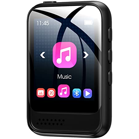 MP3プレーヤー Jolike Bluetooth5.0 mp3プレイヤー 32GB内蔵 128GBまで拡張可能 大容量 音楽プレーヤー スピーカー内蔵 超軽量 小型 SDカード対応 ポータブルオーディオプレーヤー LINE入力可能 録音 FMラジオ 多機能音楽プレーヤー 日本語説明書付き(ブラック)