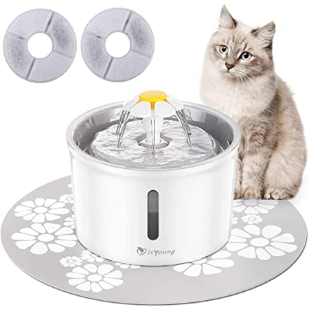 猫 犬 水 水飲み器 自動給水器 みずのみ 自動 循環式 静音 フィルター5枚付き BPAフリー 2.2L大容量 水不足の注意機能備え猫 水