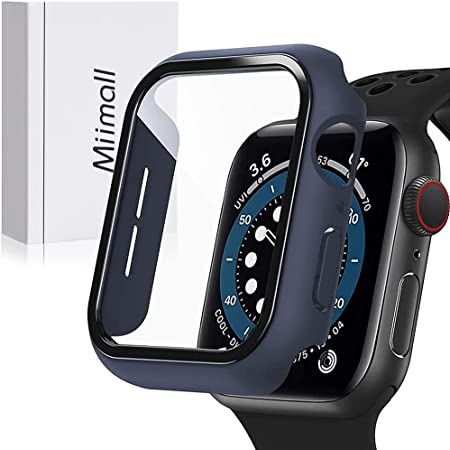 Miimall 対応 Apple Watch 6/SE/4/5 一体型ケース アップルウォッチ6 フイルム くもり止め スポーツ 防塵 傷防止 防衝撃 PC材質 全面保護ケース Apple Watch 5 カバー（44mm|ブルー）