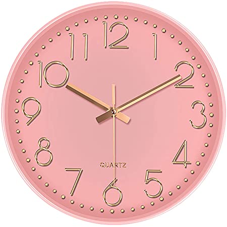 掛け時計 壁掛け時計 かけ時計 連続秒針 静音 セイコークロック ウォールクロック 自宅 寝室 キッチングッズ インテリア 時計 おしゃれ 円形 ピンク
