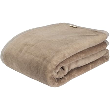 洗える メリノ ウール毛布 ウールマーク付き シングル 140x200cm 公式三井毛織国産 ベージュ E2906E