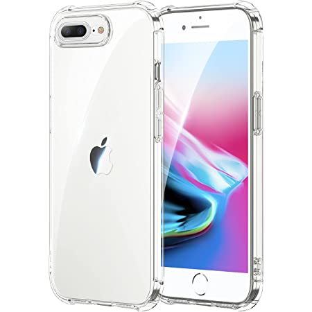 iPhone 7/8 Plus ケース 米軍MIL規格 衝撃吸収 〖透明 ソフトカバー 軽量 黄変防止 TPU〗 『四隅エアクッション すり傷防止』「magsafe Qi充電 ワイヤレス充電」〔半密閉音室 音質改善 ゲーマー向け〕 〈着脱簡単 SGS認証 ストラップ穴付き 滑り止め〉 アイフォン 7/8 プラス カバー 5.5インチ対応