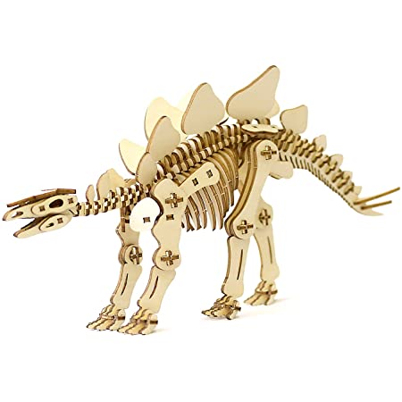 ki-gu-mi ステゴサウルス – 小学生 から 大人 まで 楽しめる 木製 3D 立体パズル DIY 工作キット – 男の子 女の子 の 知育玩具 – 立体アート として 大人の プレゼント にも最適