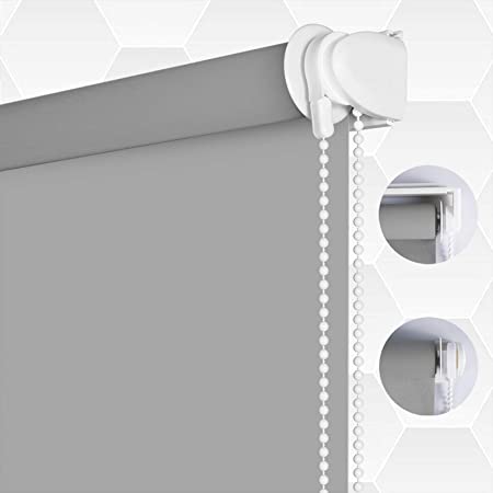 SAIFANSI ロールスクリーン遮光 ロールカーテン １級遮光 断熱 防音 UVカット オーダーメイド チェーン式 簡単取り付け 目隠し6色 スムーズ制動 良い耐久性 幅60CM×丈90CM ホワイト