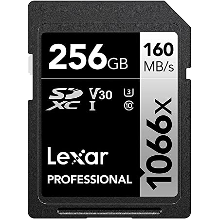 Lexar SDカード 256GB Professional 1066x SDXCカード – 最大読込160MB/秒、書込120MB/秒、UHS-I、U3、V30、Class 10【4K Ultra HD 動画撮影】【デジタル一眼レフカメラ、デジタルカメラ、デジタルビデオカメラ対応】SILVER シリーズ