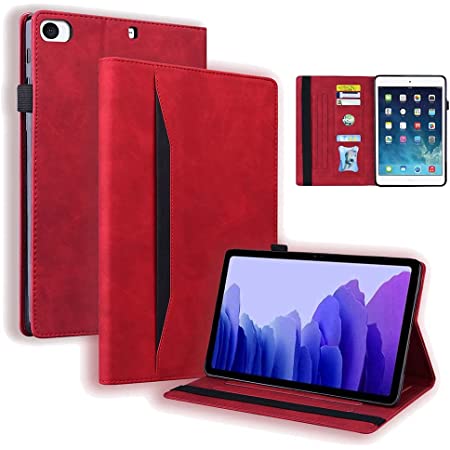 iPad Mini 5 ケース カバー iPad Mini 2019 ケース iPad mini 4 ケースiPad Mini 3/2/1 ケース カバー 通用 7.9インチ かわいい猫柄 オートスリープ機能 全面保護 防衝撃デザイン ipad Mini5/4 カバー カード収納手帳型 軽量 スタンド機能 (iPad mini 5 4 3 2 1)-赤猫
