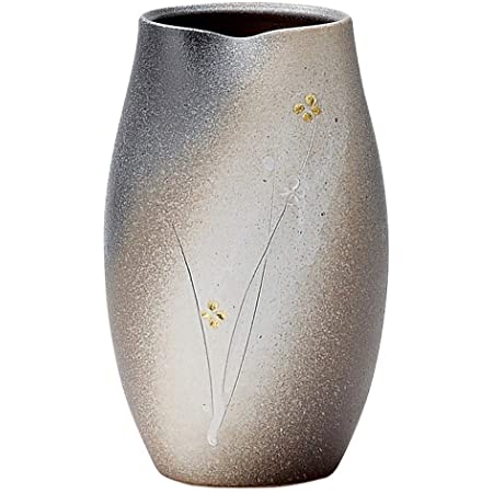 [YAMAKIC]花瓶 フラワーベース 和風 オーナメント 陶磁器の花瓶 陶器 アンティーク風 北欧 アレンジ インテリア 一輪挿し 室内 ギフト シンプル 花器 W8cm×H15cm (ブラック)