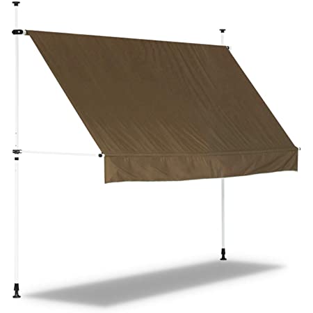 TOOLS LIFE 日よけ オーニングテント つっぱり日よけスクリーン式 簡単設置 工事不要 UVカット 突っ張り UPF50＋ 雨よけ 撥水加工 巻き上げ式テント ベランダ テラス 組立説明書付属 2M グリーン (グリーン2M)