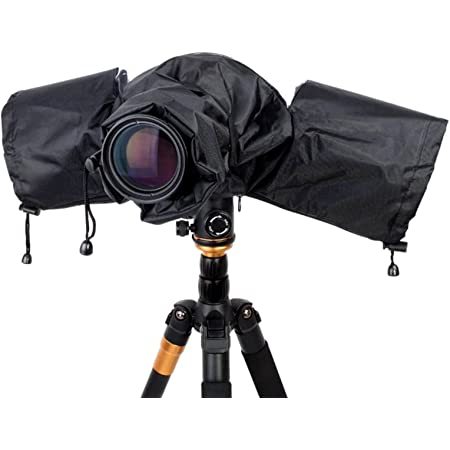 ZERONOWA カメラ レインカバー 一眼レフ 防水 防風 雨よけ 屋外撮影 保護カバー (ブラック)