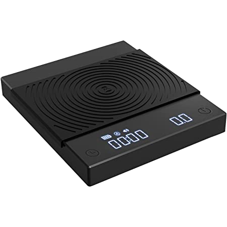 TIMEMORE スケール デジタルスケール コーヒー用スケール 電子秤 計量器 高精度計量器 測量範囲0.5ｇ-2000ｇ Black Mirror Single Sensor Scale タイマー機能及計量機能 TES005 (ホワイト)