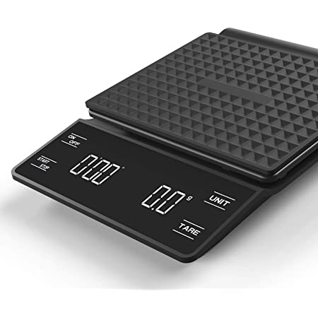 TIMEMORE スケール デジタルスケール コーヒー用スケール 電子秤 計量器 高精度計量器 測量範囲0.5ｇ-2000ｇ Black Mirror Single Sensor Scale タイマー機能及計量機能 TES005 (ホワイト)
