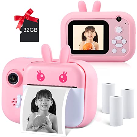 [Amazon限定ブランド]子どもカメラ 子供用デジタルカメラ トイカメラ キッズカメラ ピントキッズペロ サーマル加熱仕組み 1080P FHD動画 自撮可能 連続撮影 タイムラプス撮影 1100mAhのバッテリー 2.4インチIPS画面 日本語説明書付き (ブルー)