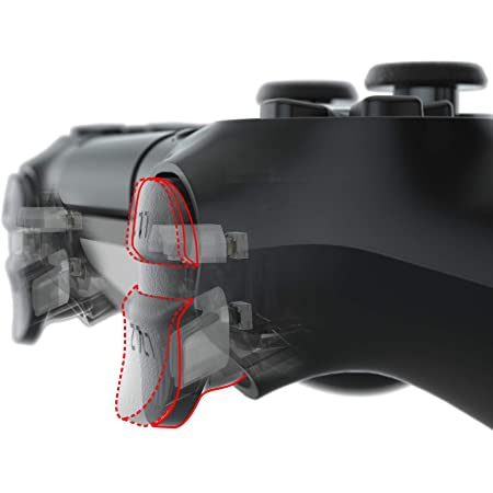 PlayVita PS4全部モデルコントローラーに対応用の2ペアショルダーボタンエクステンショントリガー、PlayStation 4コントローラーに適用のゲーム改善アジャスター、PS4 Slim Proコントローラー用のバンパートリガーエクステンダ-ホワイト
