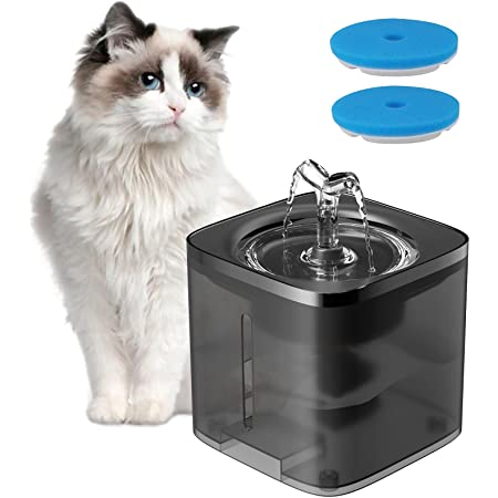 JMYAP 猫 ペット用 みずのみ器 自動給水器 循環式 (ブラック)