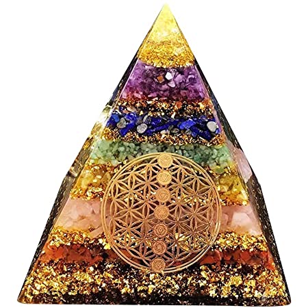 オルゴナイト ピラミッド型 パワーストーン 浄化 クリスタル 置物 ピラミッド 置物 天然石 水晶 開運 出世 成功 金運 orgonite pyramid 生命の樹 アメジスト＆かんらん石