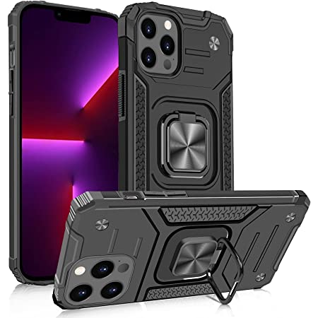 Skycase iPhone13 Pro Max ケース 手帳型 6.7インチ 5G スマホケース ハンドメイド 型押し 高級PUレザー 手帳型 カード収納 スタンド機能 サイドマグネット式 ストラップ付き 全面保護 耐汚れ 耐衝撃 2021年モデル アイフォン13 Pro Max カバー（ ブラック）