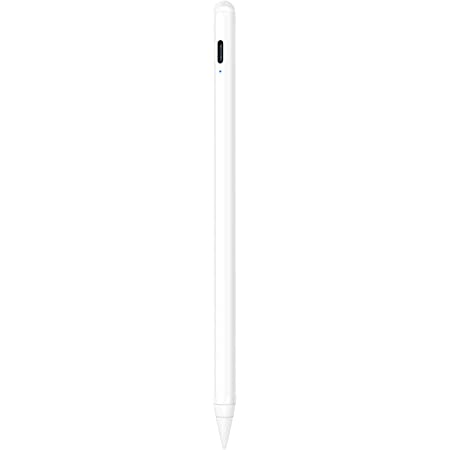 URSICO タッチペン iPad ペン スタイラスペン 超高感度/傾き感知/誤作動防止/磁気吸着機能対応/パームリジェクション搭載 極細ペン先 軽量 USB充電式 自動電源オフ 2018年以降iPad専用ペン（ホワイト）