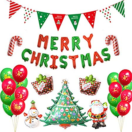 クリスマス 風船 飾り付け MERRY CHRISTMAS ガーランド クリスマスバルーン サンタクロースさんクリスマスソックス 部屋 バーKTV 会場の豪華クリスマスパーティー 飾り付けセット
