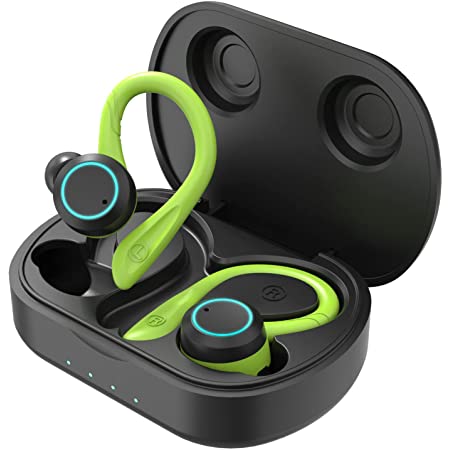 PALOVUE ワイヤレスイヤホン Earbuds Bluetooth 5.2ヘッドフォンとCVC8.0ノイズキャンセリングイヤホン スポーツ用4つのマイク付き Qualcomm CSR (グリーン)