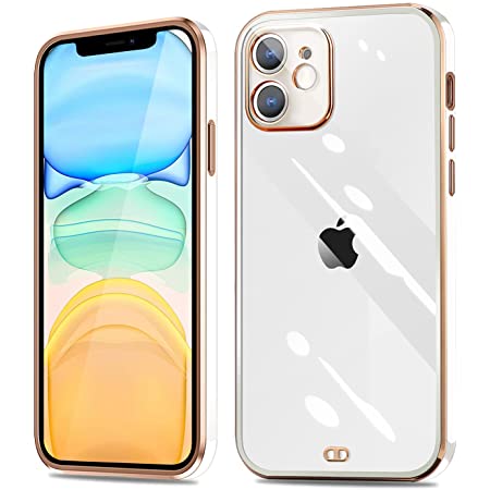 iphone11Pro ケース クリア iPhone11 pro カバー 白 シリコン メッキ加工 全面保護 耐衝撃 透明 TPU 落下防止 防塵 薄型 軽量 一体型 変形防止 人気 アイフォン11pro (ホワイト)