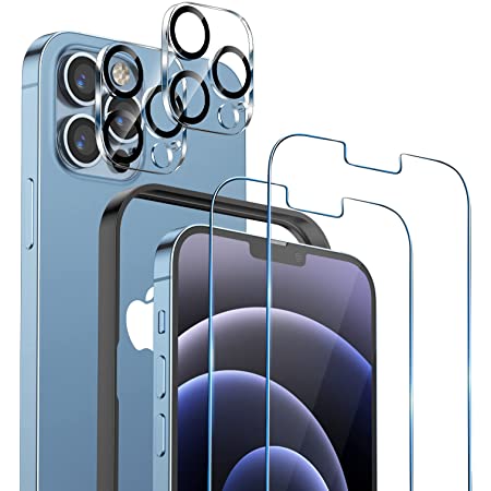 【4枚セット】iPhone13 Pro Max ガラスフィルム(2枚) + カメラフィルム(2枚) AnnhanT 旭硝子素材採用 液晶保護フィルム 貼り付け簡単 指紋防止 気泡防止 硬度9H 高透過率 飛散防止 iPhone13 Pro Max フィルム 対応(6.7 インチ)