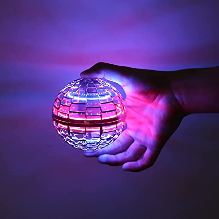 Gimamaフライングボール ジャイロ 飛行ボールトイ UFOおもちゃ ブーメランスピナー ドローンおもちゃ LEDライト付き 人気を集めているプレゼント (パープル)