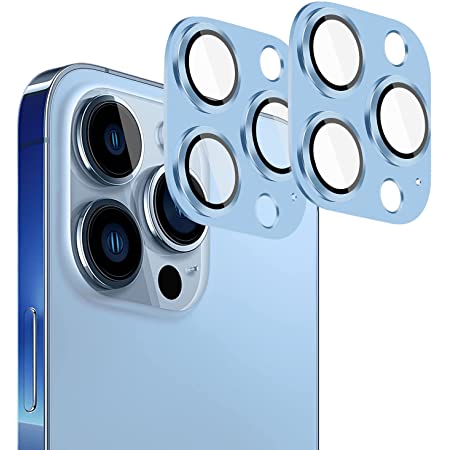 『2021秋改良モデル』AUNEOS カメラフィルム iPhone13 Pro / iPhone13 Pro Max 用 カメラ レンズ 保護 カバー アイフォン13プロ・アイフォン13プロマックス 対応 強化ガラス製 硬度9H キズ防止 耐衝撃 防滴 防塵 透明 カメラ全体保護 2枚セット