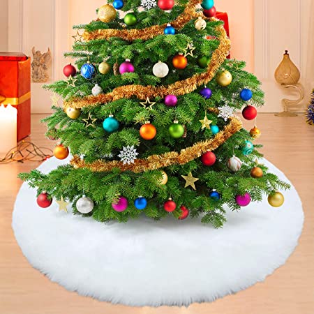 クリスマスツリースカート ホワイト 直径78/90cm クリスマスガーランド クリスマス飾り付き 店舗 部屋 装飾 オーナメント かわいい 白い クリスマス雰囲気満点 (ホワイト, S-78cm)