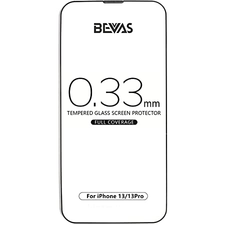 【防塵ネット付き】BEVAS iPhone13/iPhone13 Pro用 ガラスフィルム 液晶保護フィルム アイフォン13Pro用 全面保護 10倍強化 高透過率 極細黒縁 指紋防止 飛散防止 ガイ ド枠付き 2枚セット