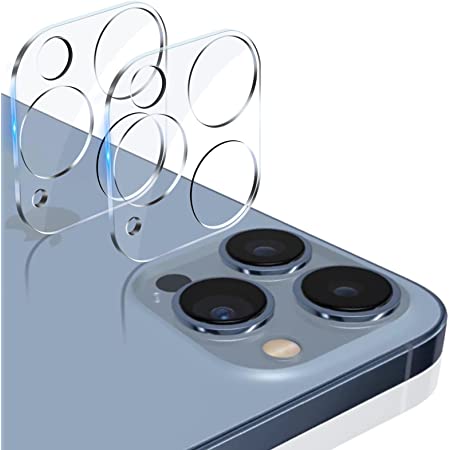 iPhone 13 Pro/iPhone 13 Pro Max 用カメラフィルム レンズ保護フィルム フラッシュ穴に遮光黒ゴム付き 反射防止Opapaya アイフォン13プロ/13プロ マックス カメラ保護カバー 日本旭硝子製 硬度9H キズ防止 全面保護フィルム 99%透過率 3眼（2枚セット）