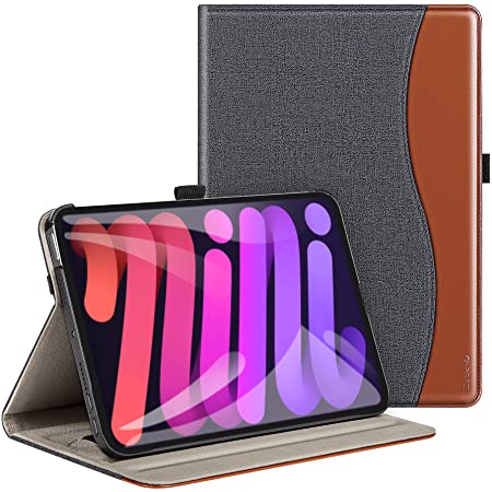 ZtotopCases iPad Mini6 ケース 2021 8.3インチ 高保護 高級PUレザー製 オートスリープ機能 ペンシル収納 カードポケット付き 手帳型 全面保護 iPad Mini（第六世代）専用 スマートカバー（デニムブラック
