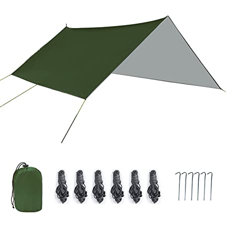 防水タープ キャンプ ヘキサタープ テント タープ アウトドア サンシェルター 遮熱 遮光 紫外線カット コンパクト 収納袋付き300X300cm ブラック