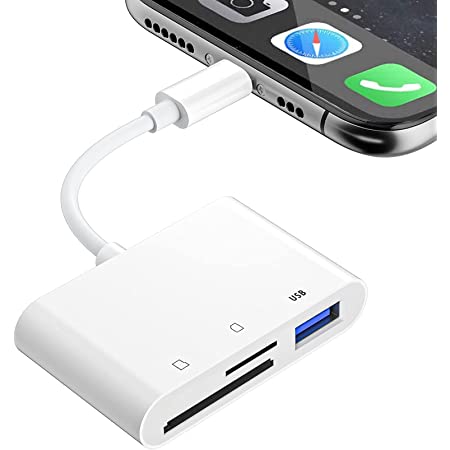 iPhone/iPad用 SD カードリーダー　Lightning用 変換 アタプター 3IN1 最大500mAのUSBデバイスまで対応 最新IOS14 プラグ＆プレイ USB カメラアダプタ SD/Micro SDカードリーダー OTG 双方向データ転送 写真 ビデオ キーボード