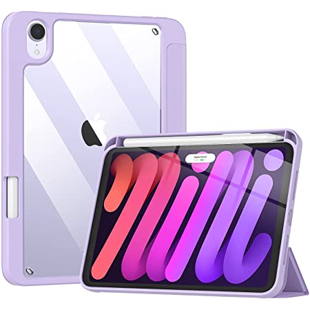 ZtotopCases iPad mini6 ケース 2021 ペンシルホルダー付き 三つ折スタンド TPU製 傷防止 iPad 第6世代 8.3 インチ 2021専用スマートケース（マーブルピンク）