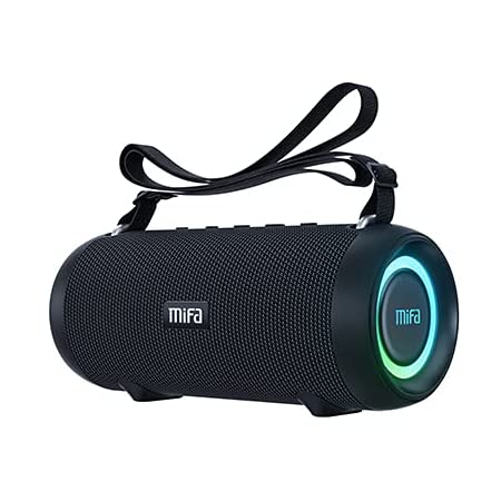 MIFA A90 Bluetoothスピーカー 【60W/完全ワイヤレスステレオ対応/IPX7防水/RGB LEDライト/最大30時間連続再生/Micro SDカード対応/True Wireless Stereo機能/USB C充電/保護ケース・ポータブルストラップ付き】