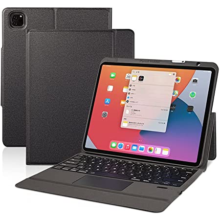Ewin iPad Pro 12.9インチ キーボード ケース トラックパッド付き 一体式 Bluetooth キーボード オートスリープ搭載 保護カバー ペンポケット付き iPad Pro12.9インチ 第5世代 / 第4世代 / 第3世代 日本語説明書付き(ブラック)