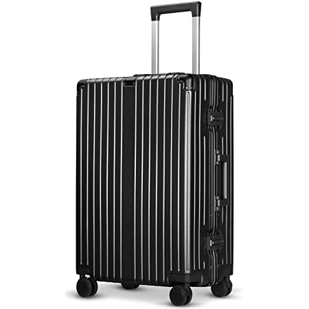 Yumjoy スーツケース オールアルミ合金 キャリーケース アルミ合金ボディ TSAロック搭載 360度回転 静音ダブルキャスター 超軽量 機内持込 大容量 耐衝撃 海外旅行 出張 (シルバー, 24寸)