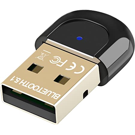 Bluetooth アダプタ Bluetooth USBアダプター【最新型Bluetooth5.1技術・TELEC認証済】小型 無線 ミニ 低遅延 EDR省電力 通信距離20M Windows 10/8.1/7(32/64bit)対応 (Bluetooth 5.1)
