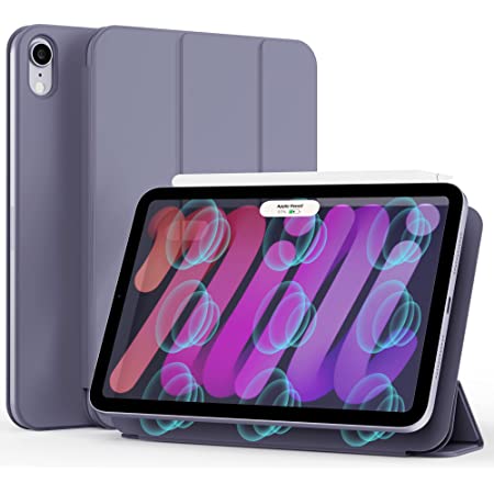 iPad Mini6 ケース 2021モデル 第6世代用 ケース Goevce 手帳型 カバー 磁石吸着 横置き スタンド機能 マグネット式 横開き 薄型 軽量 全面保護 指紋防止 iPad mini 6 ケース (ブラック)