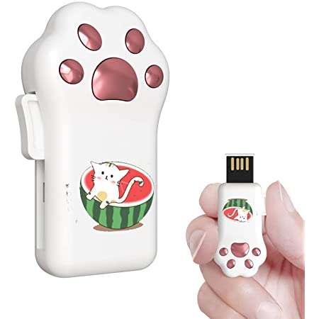 USBメモリ64GB 猫の足可爱いスイカ 小さな 防水防塵 USBフラッシュメモリ2.0メモリスティックストラップ穴のデザインで小型かわいい動物の漫画の形