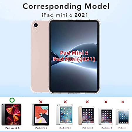 LASTE iPad mini6 用 ケース + iPad mini6 用 保護フィルム (2枚入り) TPU保護 ソフト シリコンケース 薄型 衝撃吸収 耐衝撃 iPad mini6 2021年版専用ケース