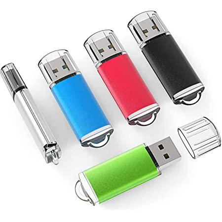 USBメモリ 2GB 5個セット コンパクト USB2.0 高速 回転式 金属製キーホルダー付き フラッシュドライブ 耐衝撃 防水 防塵 フラッシュメモリー