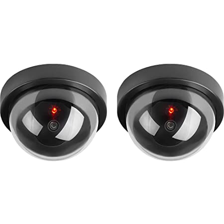ダミーカメラ 監視カメラ ドーム型 LED 点滅機能 防犯対策 簡単設置 玄関 駐車場 (4個セット)