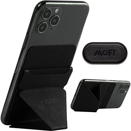 MOFT マグネットスマホスタンド MagSafe対応 iPhone12/13シリーズ用 カードケース機能 フロートタイプ角度調節 薄型軽量 折り畳み式 縦置き 横置き 複合材質 内蔵磁石 (グレー)