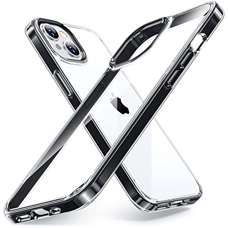 [XLAS] iPhone 13 ケース バンパーケース ブラック 薄型 軽量 ガラスケース 黄ばみなし レンズ保護 TPUバンパー 米軍MIL規格 ワイヤレス充電対応 2021年 6.1インチ アイフォン 13 用 カバー 黒 ブラック black (iphone 13 6.1インチ)