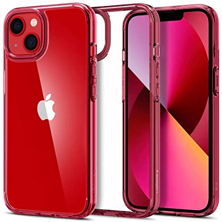 [XLAS] iPhone 13 mini ケース バンパーケース レッド 薄型 軽量 ガラスケース 黄ばみなし レンズ保護 TPUバンパー 米軍MIL規格 ワイヤレス充電対応 2021年 5.4インチ アイフォン 13 ミニ 用 カバー 赤 レッド red (iphone 13 mini 5.4インチ)