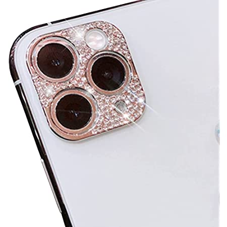 SeNool 【2枚セット】 iPhone 13 Pro カメラフィルム レンズカバー フィルム レンズ ラインストーン レンズ キラキラ シルバー＆ローズピンク 保護カバー キズ防止 可愛い 3Dデコレーション iPhone 13 Pro カメラ カバー