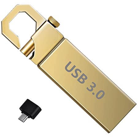 256GB Gold 3.0 USB PCフラッシュドライブ、USB Type-Cポートと互換性があります携帯電話シリーズフラッシュドライブ、高速外部サムドライブUSBメモリストレージフォトスティックで写真とビデオを保存できます (256GB)